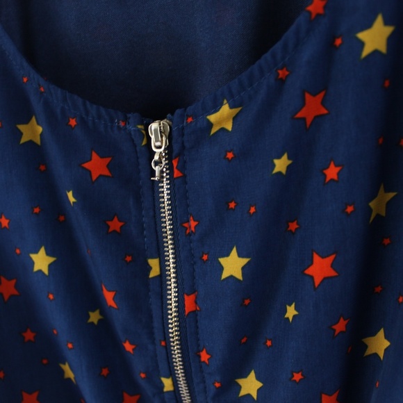 Tea n Rose Star Print Zip Up Sheath Dress - Picture 2 of 5